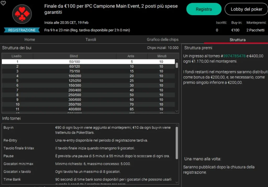 PokerStars Network: Online satellites to participate in the Italian Poker Challenge in Campione