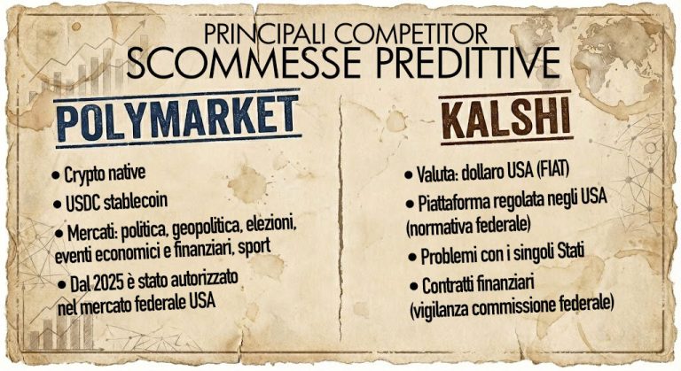 Infographic on the structural differences between Polymarket and Kalshi