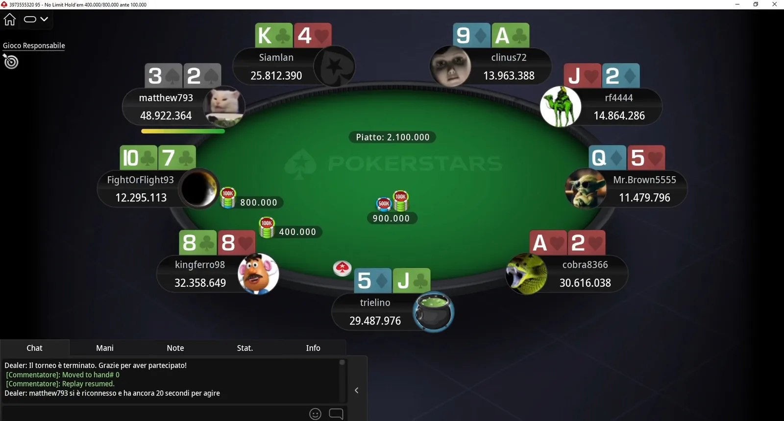 PokerStars Network: the story of the Spicy 50 Carnival Series won by Mattia 'matthew793' Agus with the elimination hands at the final table