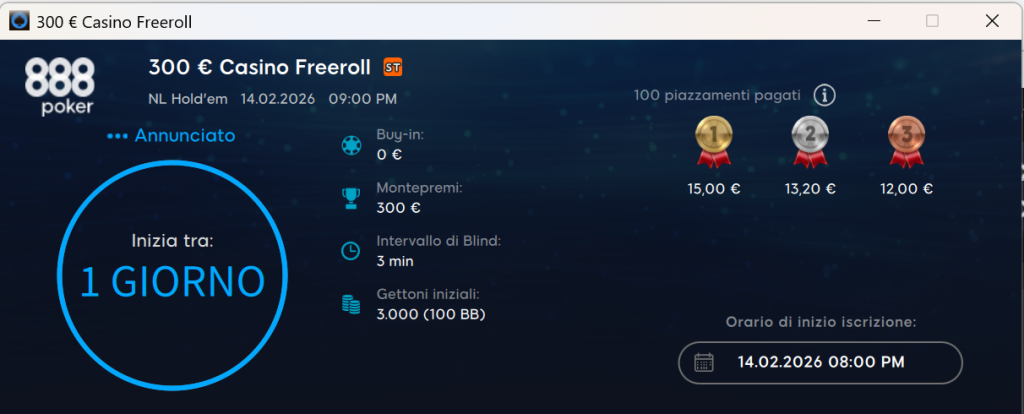 freeroll 888poker